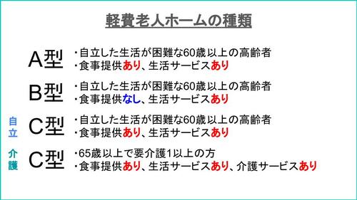 軽費老人ホームの種類