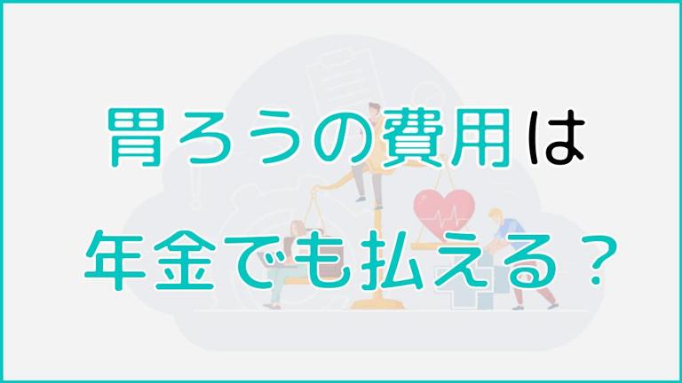 胃ろうの費用は年金でも支払える?在宅生活と施設生活の視点で解説