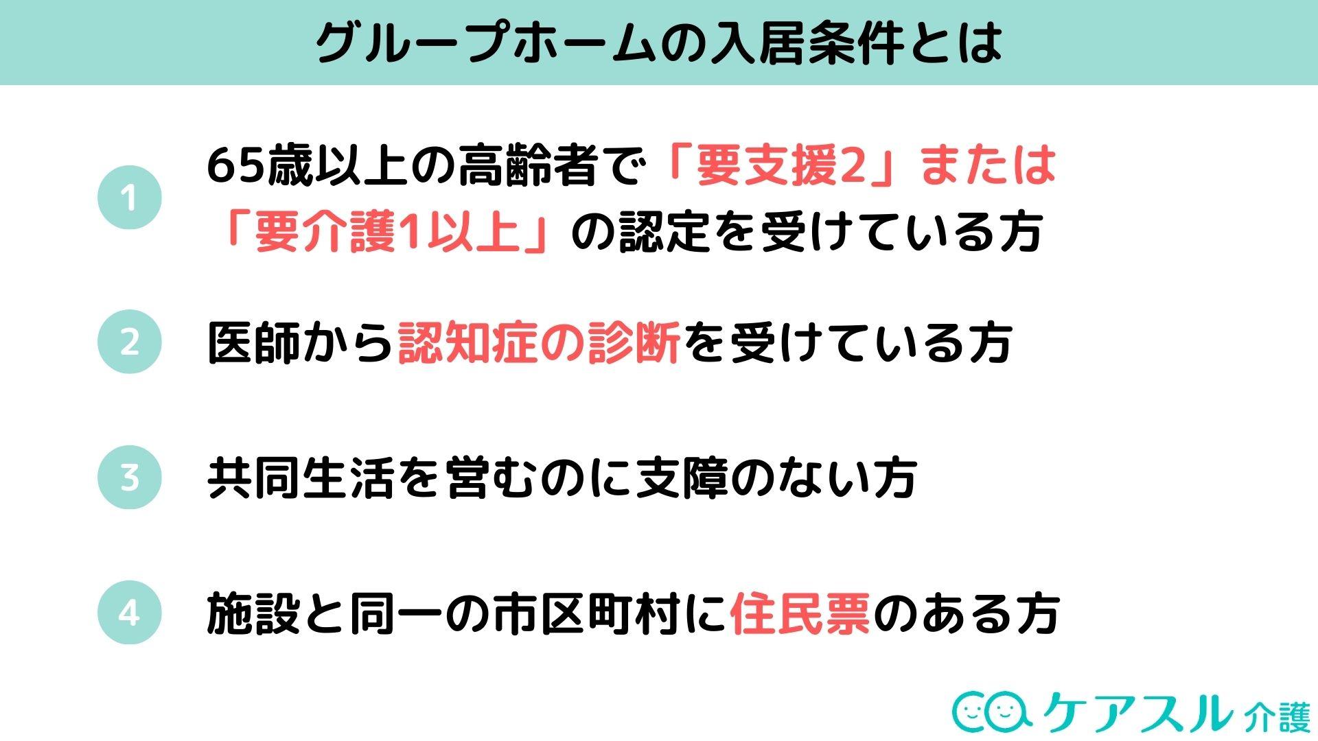 グループホームの入居条件
