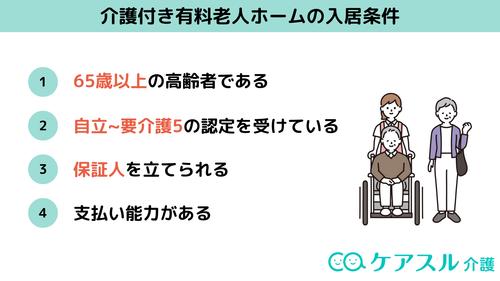 介護付き有料老人ホームの入居条件