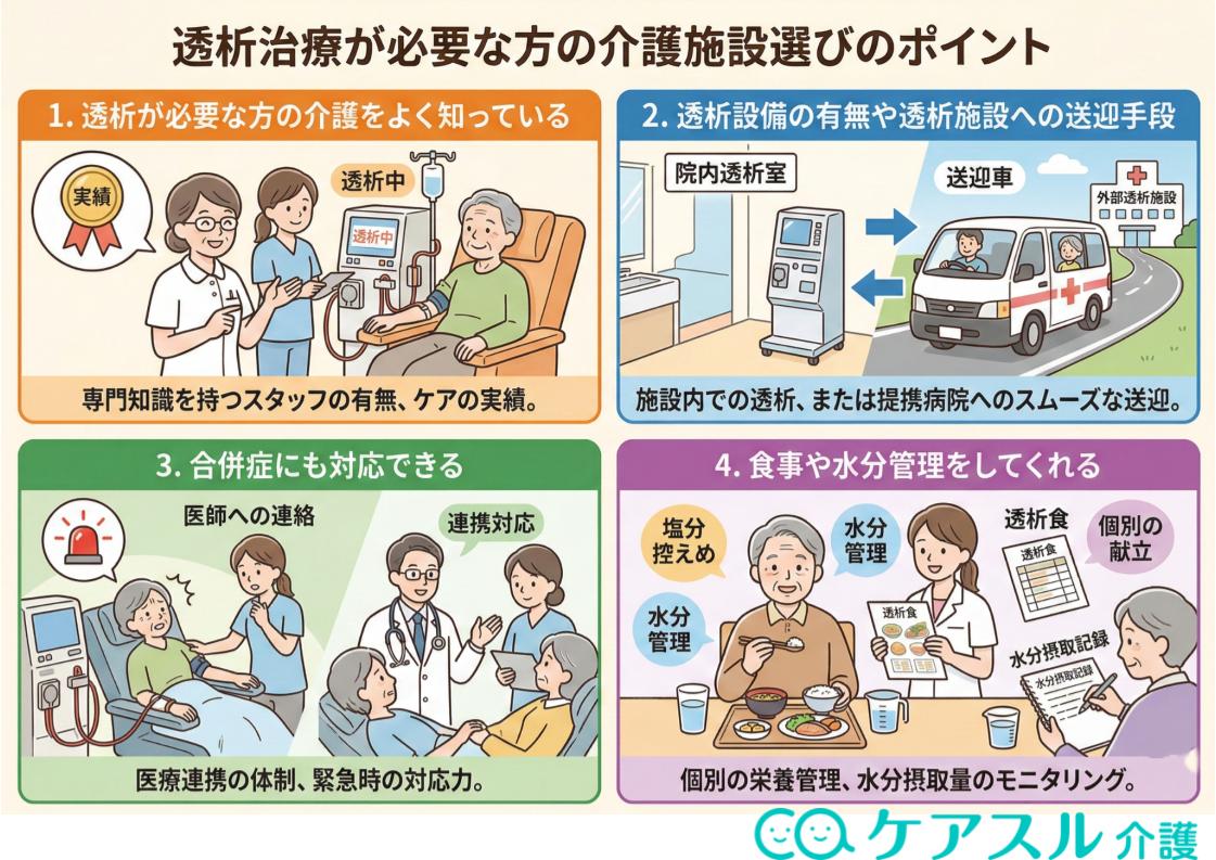透析治療が必要な方の介護施設選びのポイント