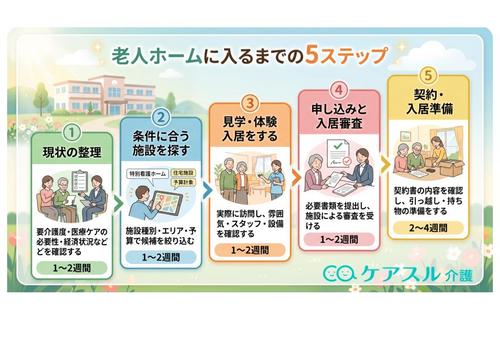 老人ホームに入るまでの5ステップ